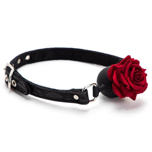 Rose Bud Ball Gag - Black Band