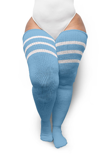 Pastel Blue & Stripes - Long 36 Inches