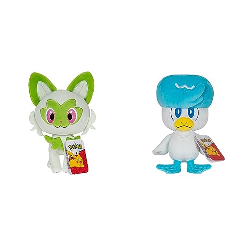 Pokémon Sprigatito Plush - 8-Inch Pokemon Plush with Authentic Details & Quaxly Plush - 8-Inch Pokemon Plush with Authentic Details - + TOY_FIGURE,PKW3352