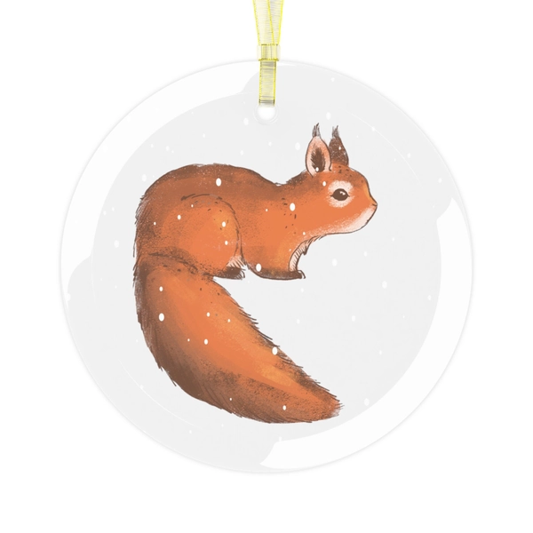 Glass Squirrel Ornament, Squirrel Gifts, Winter Woods, Wildlife Christmas, Nature Gift, Christmas Tree Ornaments, Woodland Animal Lover