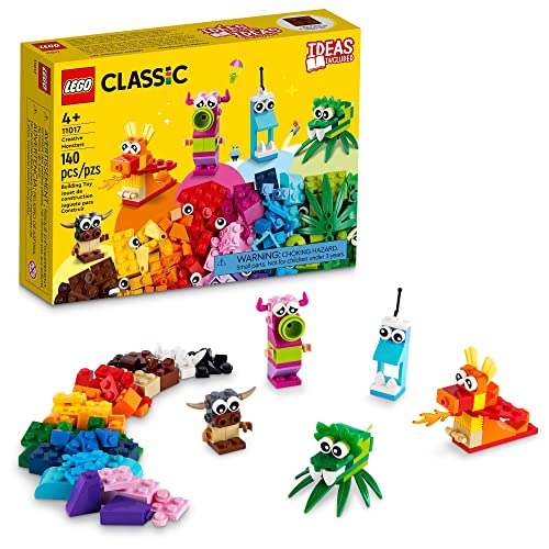 LEGO Classic Creative Monsters 11017 Building Toy Set, Includes 5 Monster Toy Mini Build Ideas to Inspire Creative Play for Kids Ages 4 and Up, Fun Gift for Halloween - Toy Set