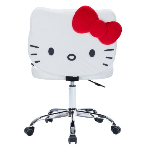 Hello Kitty® Teddy Fur Swivel Vanity Chair | White