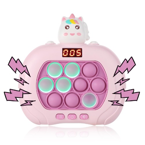 Fast Push-Spel, Söt Fidget-Spel Handhållen Light Up Pop-It-Spel med 6 Spellägen Fidget-Leksaker för Barn Födelsedagspresent Partyfavor (Rosa enhörning)