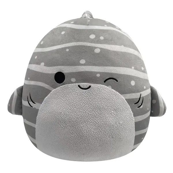 Squishmallows SQK3298 – Sachie der Hai med fluffig mage 30 cm, officiella Kelly-leksaker plysch, supermjukt gosedjur