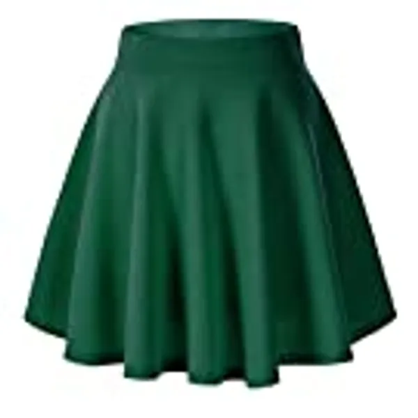 Urban CoCo Women's Basic Versatile Stretchy Flared Casual Mini Skater Skirt