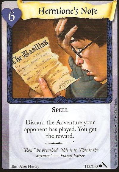 Hermione's Note - Chamber of Secrets #113/140 - Near Mint