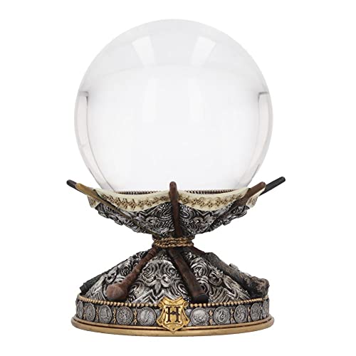 Nemesis Now Officially Licensed Harry Potter Wand Crystal Ball & Holder 16cm, Silver