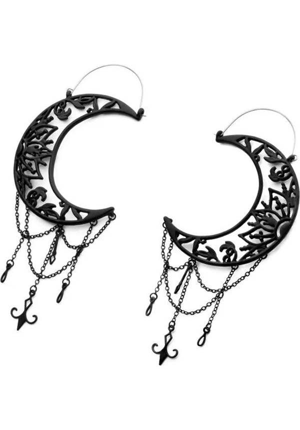 Crescent Moon Chain [Matte Black] | PLUG HOOP EARRINGS | Default Title