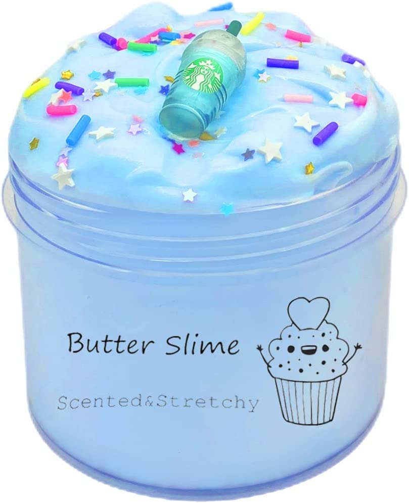 Blue Coffe Cup Butter Slime, Super Soft & Non-Sticky, Birthday Gifts for Girls and Boys