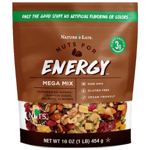 Nature's Eats Nuts for Energy Mega Trail Mix, Oz Assorted 16 Ounce - 