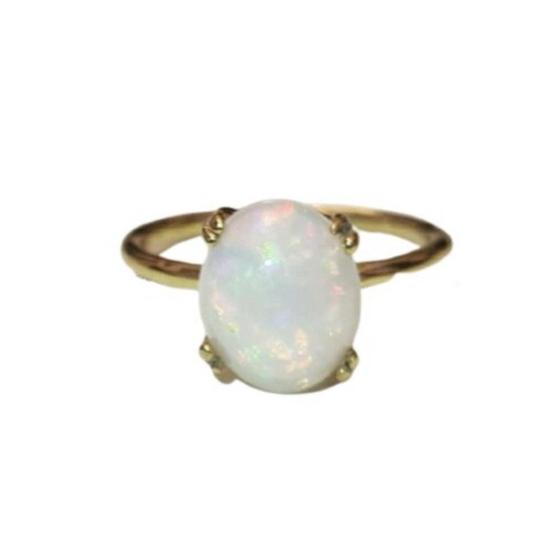 Opal Ring/18k Yellow Gold Vermeil - Medium (US 7)