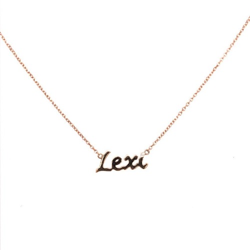 18k Gold Nameplate Necklace - 18k Yellow Gold
