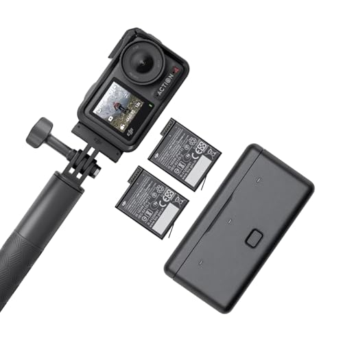 DJI Osmo Action 4 Adventure Combo, Waterproof Action Camera 4K with 1/1.3" Sensor, Stabilization, Dual Touchscreens, Up to 7.5 h with 3 Batteries, Mini Action Camera for Travel, Outdoor, Sports - Adventure Combo - Single
