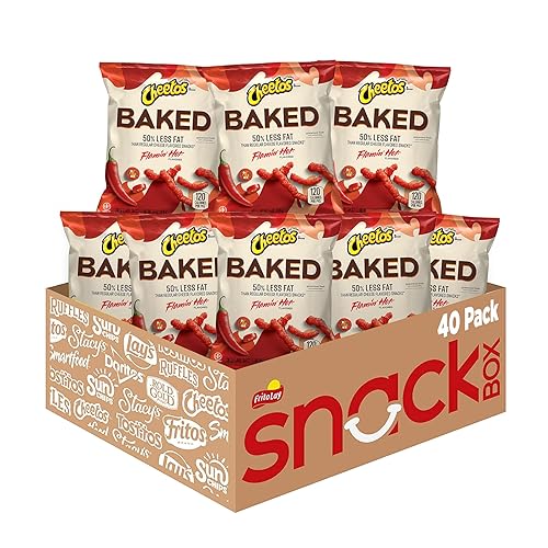Baked, Cheetos Crunchy Flamin' Hot, 0.875 Ounce (Pack of 40) - Baked Cheetos Flamin' Hot - 35 Ounce (Pack of 1)