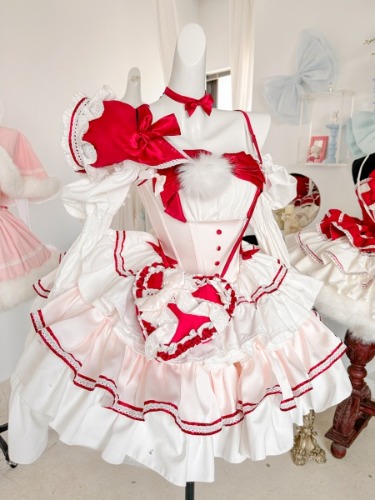 [$97.00]Strapless Corset Puffy Dress Birthday Jumper Skirt Full Set