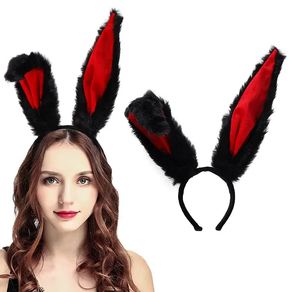 Bunny Ears Headbands Furry Rabbit Ear Headband Party Prom Cosplay Headwear Costume Hair Accessories for Women