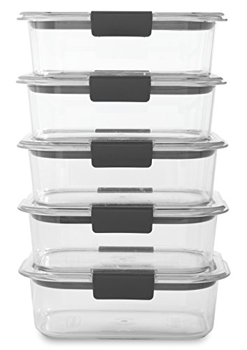 Rubbermaid Brilliance BPA Free Food Storage Containers with Lids, Airtight, for Lunch, Meal Prep, and Leftovers, Set of 5 (3.2 Cup) - Set of 5 (3.2 Cup)