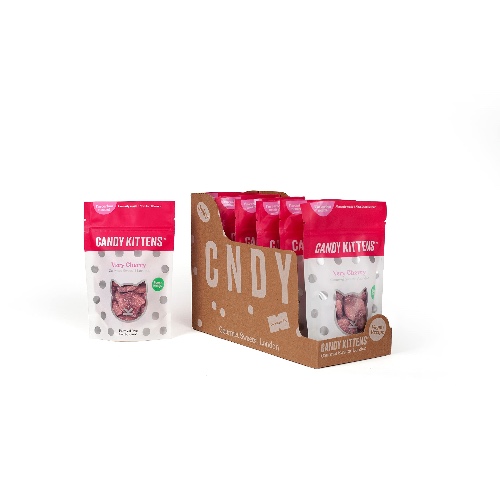 Vegan Sweets, CANDY KITTENS VERY CHERRY Packed With Fruit Juice & Natural Ingredients, Big Flavours From Little Kittens, Vegetarian Sweets - CASE OF 7x Sweet Bags (140g)