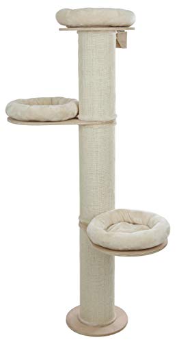 Kerbl Pet Pet Kratzbaum Dolomit Tower für Katzen, 187 cm Höhe, Beige, 3x Liegefläche, 3x Sisalsäule zum Kratzen, Inkl. Wandhalterung, Bis 10 kg