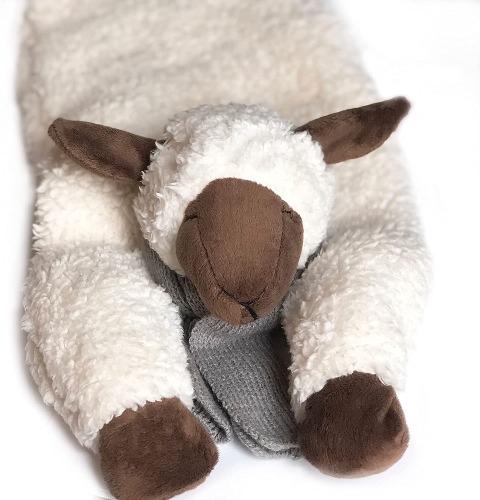 Huggaroo Weighted Lap Pad Lamb- Sensory Stuffed Animals - 3.6 lb Large 29 x 8 in for Anxiety and Autism Comfort – Stocking Stuffer - Lamb