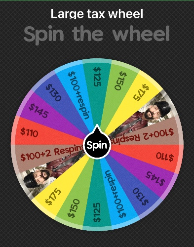 Large wheel spin request $75