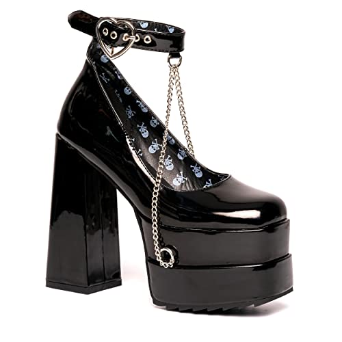 LAMODA Women's Sweetheart Court Shoe - 4 UK - Black Patent