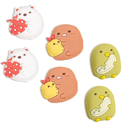 DLseego Chick & Bear 6PCS Thumb Grip Caps Design for Switch Lite & Switch & Switch OLED Cute Soft Silicone Joy Con Cover Lovely 3D Analog Joystick Button Caps - Animal Mixed Pack - Animal Mixed Pack