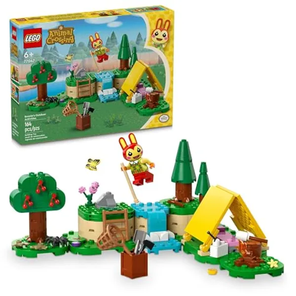LEGO Animal Crossing Bunnie’s Outdoor Activities Buildable Creative Playset for Kids, Includes Video Game Toy Rabbit Minifigure and Tent, Animal Crossing Toy for Girls and Boys Aged 6 and Up, 77047