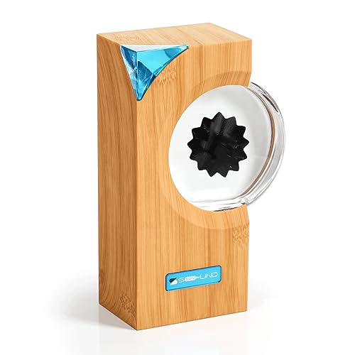 Sovenomund Dancing Ferrofluid with Music Rhythm, Ferrofluid Speaker Music Mate/Sound Partner, Ferrofluid Display Lamp, Magnet Liquid Toy, Desktop Decor, Teenager Gifts - Imitation Wood Grain