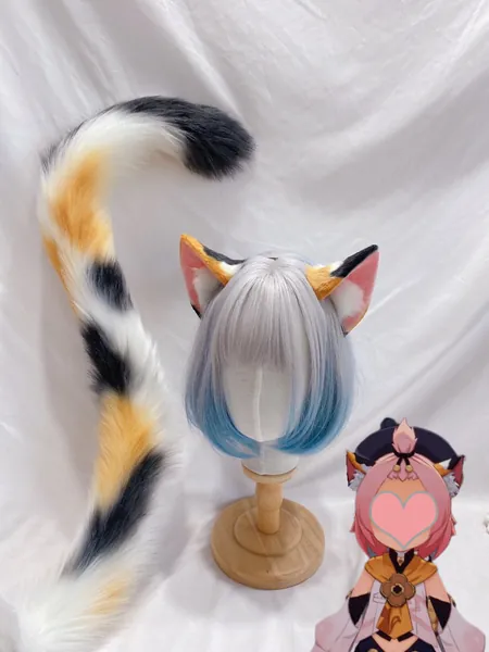 Cosplay Calico Cat Tail Cosplay Cosplay Cat Costume Accessories Custom Animal Furry Faux Fur