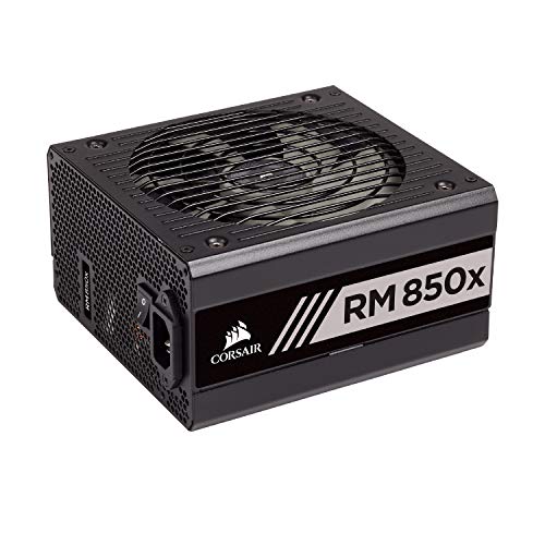 Corsair RMX Series, RM850x, 850 Watt, 80+ Gold Certified, Fully Modular Power Supply (Low Noise, Zero RPM Fan Mode, 105°C Capacitors, Fully Modular Cables, Compact Size) Black - RM850X - Power Supply