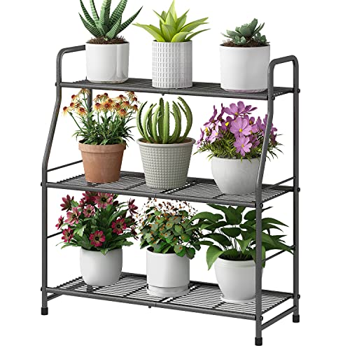 Simple Trending Plant Stand Outdoor Indoor 3-Tier Metal Waterproof Plant Shelf for Living Room Balcony Garden - 3-tier