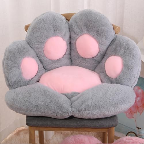 TERUIPE Cat Paw Cushion Plush Home Office Chair Cushion Bear Paw Cute Lazy Sofa Warm Floor Seat Pad Perfect for Holiday Gray - Grey