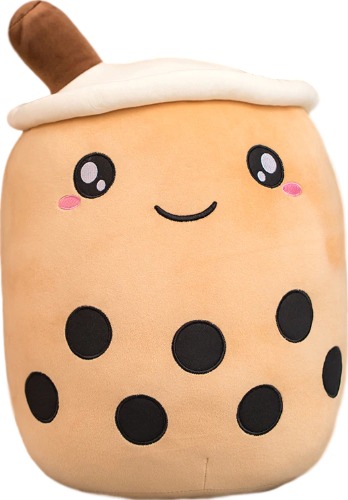 Boba Plushie XL 🧋 - Smiley (Brown) / 9″ / 24 cm