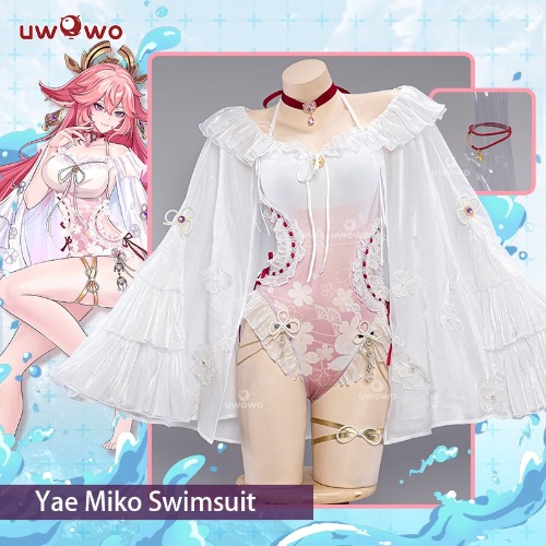 【Pre-sale】Exclusive Uwowo Genshin Impact Fanart Yae Miko Swimsuit Cosplay Costume - XL