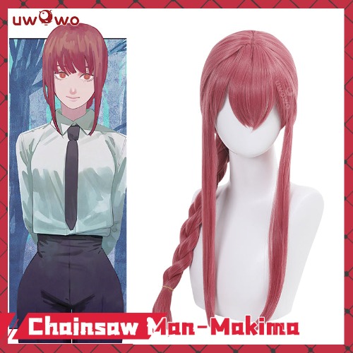 Chainsaw Man Makima Wig Rose Red Hair Cosplay Wig Role Play Halloween Wig