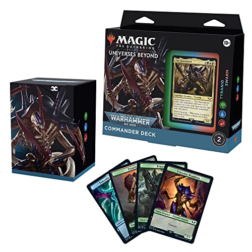 Magic The Gathering Universes Beyond: Warhammer 40,000 Commander Deck – Tyranid Swarm, for ages 13+ - Tyranid Swarm