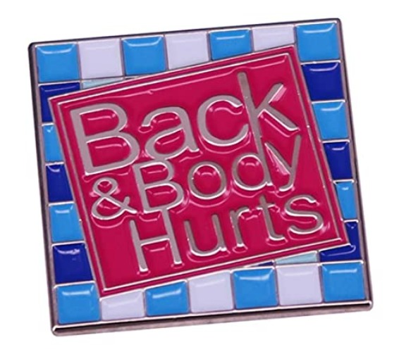 LATINDAY Back&body hurts Metal Enamel Pin Lapel Pins Badges on Backpack Women's Brooch for Clothes Jewelry Fashion Accessories Gift