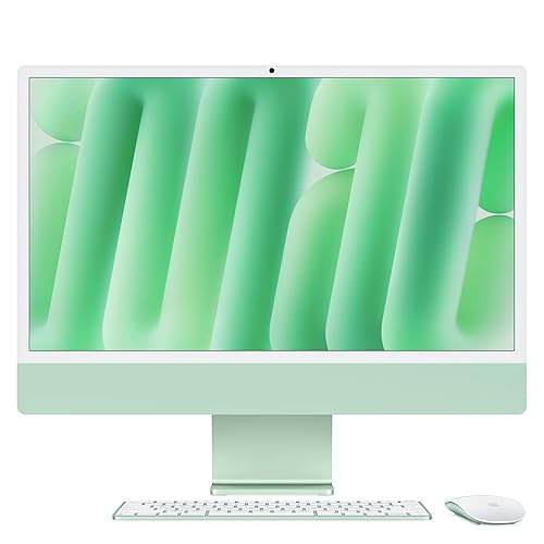 Apple iMac All-in-One Desktop-Computer mit M4 Chip mit 10 Core CPU und 10 Core GPU: 24" Retina Display, 24 GB gemeinsamer Arbeitsspeicher, 512 GB SSD Speicher, passendes Zubehör; Grün - Grün - 512 GB SSD - Standardglas - 24 GB Gemeinsamer Arbeitsspeicher