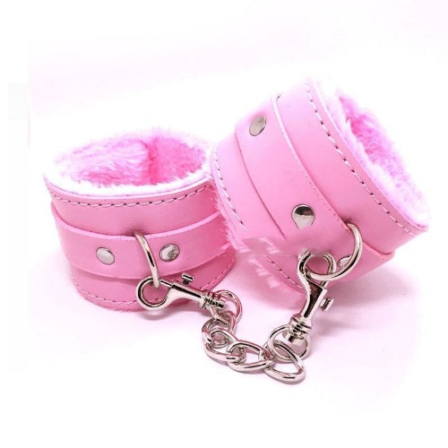 Rose-Colored Fuzz-Trimmed Cuffs