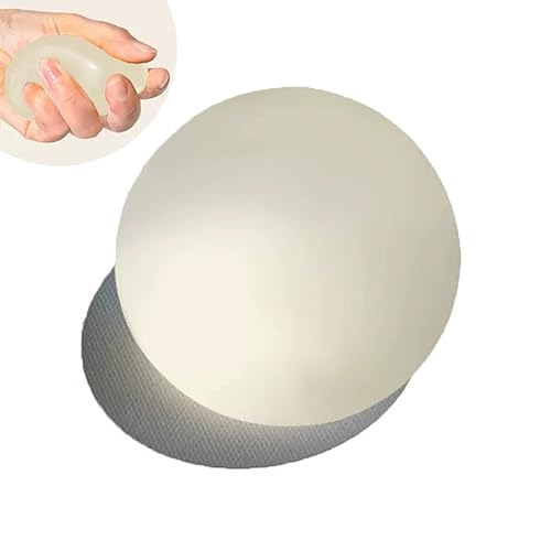 Hofimeta 2.4" Sugar Ball, Slow Rise Squishy Stress Relief Balls Clear Malt Syrup Filled Relaxing Sensory Fidget Squeeze Toy Hand Exercise Balls Gift for Father (White) - White