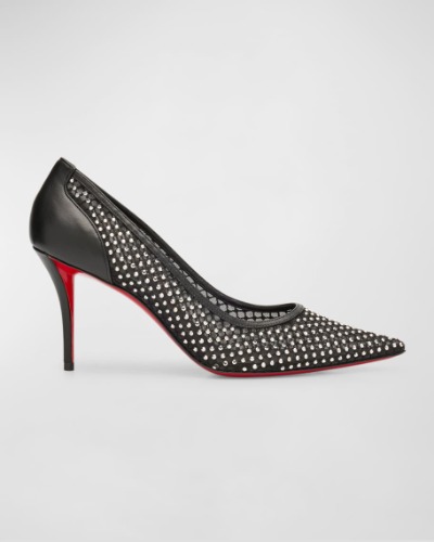Christian Louboutin Apostropha Mesh Strass Red Sole Pumps