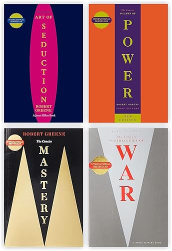 Robert Greene 4 Books Collection Set [The Concise Mastery; The Concise 48 Laws Of Power; The Concise Art Of Seduction and The Concise 33 strategies of war]