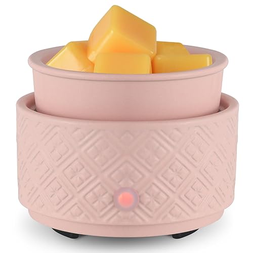 mocosa Wax Melt Warmer for Scented Wax,3-in-1Ceramic Wax Warmer Fragrances Candle Oils, Home Fragrance Wax Burner,Electric Candle Warmer as Gift for Mom Women(Pink) - Pink