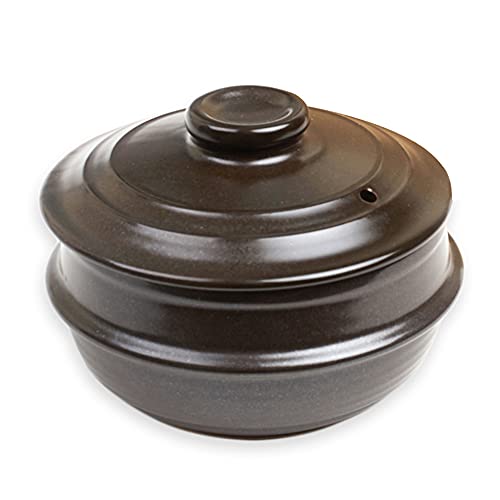Crazy Korean Cooking Dolsot Korean Stone Bowl with Lid (No Trivet) (Size 4) - Size 4