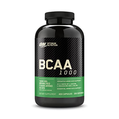 Optimum Nutrition Instantized BCAA Capsules, Keto Friendly Branched Chain Essential Amino Acids, 1000mg, 400 Count - Unflavored - 400 Count (Pack of 1)