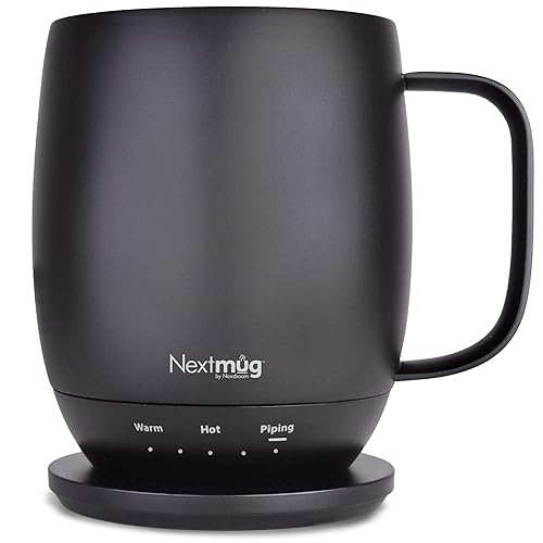 Nextmug - Temperature-Controlled, Self-Heating Coffee Mug (Black - 14 oz.) - Black