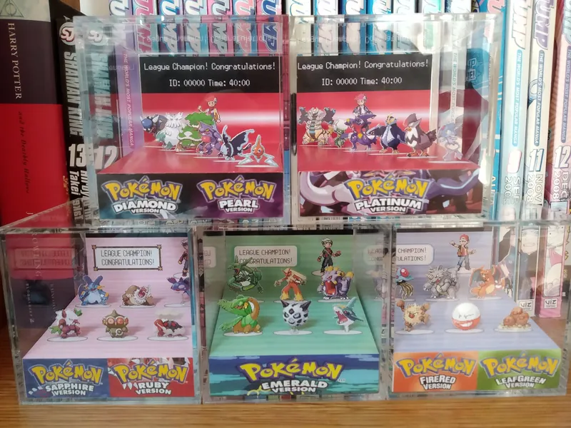 Pokemon CUSTOMIZABLE Hall of Fame, Pokemon Hall of Fame Maker! Pokémon 3D Diorama Cube, Crystal Pokémon Diorama Cube, Unique Gift for Gamers