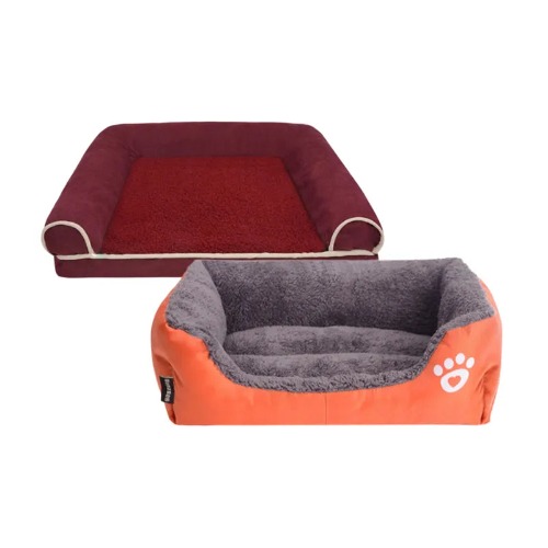 Cozy Waterproof Winter Cat Dog Bed - Orange