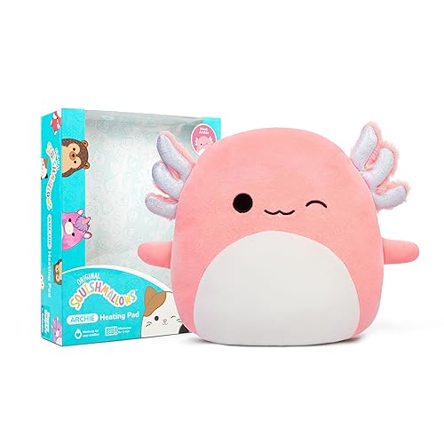 Squishmallows Archie The Axolotl by Relatable, Microwavable Heating Pad for Period Cramps, Cuddly Plushies, Great Gift Ideas for Loved Ones of All Ages, Includes 1 Lavender Scented Heating Pad Plushy - Archie